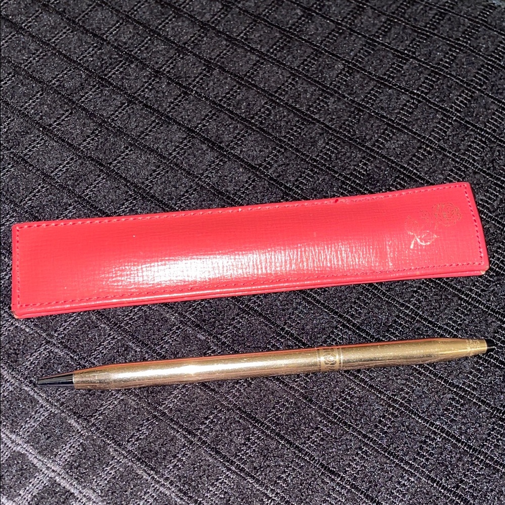 Gold Pen with Red Case by CROSS